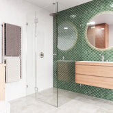 Chrome - Frameless Glass Corner Shower Screen - 2000mm high, 10mm Toughened Glass