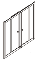 Semi-Frameless Shower Screen Wall to Wall, Double Sliding Door, 6mm glass