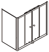 Semi-Frameless Shower Screen Wall to Wall, Double Sliding Door, 6mm glass