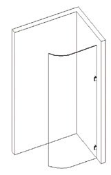 Curved Glass Shower Screen Fixed Panel 2100mm high