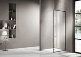 Black Framed Clear Glass Shower Screen Panel