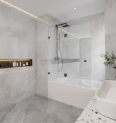 Frameless Fixed and Swing, Hinged Bath Shower Screen, 10mm glass.
