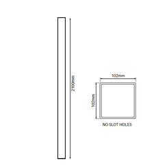 102mm x 102mm Full post 'No slot holes' - Semi Privacy, 2100mm Long, - Image 2