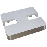 Offset two way notched cap - extended lip - semi frameless pool fencing