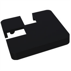 Offset 90 Degrees notched cap - extended lip, semi frameless post cap