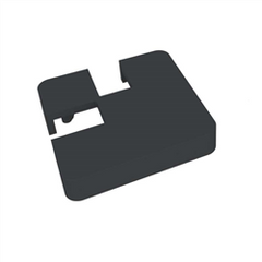 Offset 90 Degrees notched cap - extended lip, semi frameless post cap