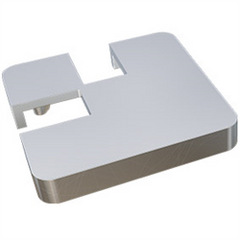 Offset 90 Degrees notched cap - extended lip, semi frameless post cap