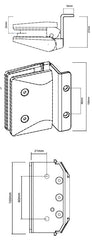 Atlantic Hinge Plate - Square Post Plates - BLACK