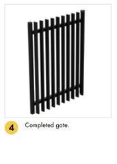 Aluminium Blade Pool Fence - GATE - 975Wx1200H - Black