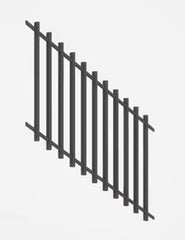 Raked BARR Balustrade panel Aluminium Blade Fence Panel - 1000mm H x 1380mm W - White / Black, Batten Fence