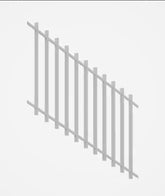 Raked BARR Balustrade panel Aluminium Blade Fence Panel - 1000mm H x 1380mm W - White / Black, Batten Fence