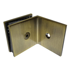 Frameless Glass Wall to Wall Shower Screen Door and Hinge Panel - 2000mm high, 10mm Toughened Glass - Brushed Antique Brass