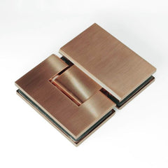Frameless Glass Wall to Wall Shower Screen Door and Hinge Panel - 2000mm high, 10mm Toughened Glass - Brushed Rose Gold (Copper)
