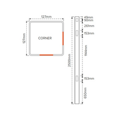 EAST HAMPTON PVC CORNER POST - 127 x 127 x 2500mm, 7 Year Warranty
