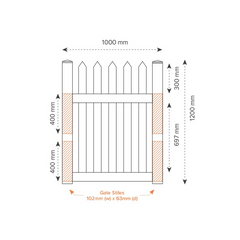 NORTH HAVEN PVC 1000mm W x 1200mm H GATE, 7 Year Warranty