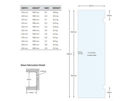 Chrome - Frameless Glass Corner Shower Screen  - 2000mm high, 10mm Toughened Glass