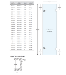 Chrome - Frameless Glass Corner Shower Screen  - 2000mm high, 10mm Toughened Glass