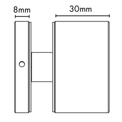 Adjustable Glass Standoff - 50mm Diameter Cap with 30mm Body