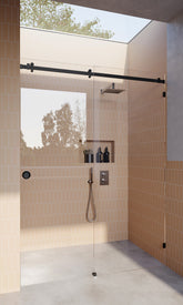 Matt Black 10mm Frameless Sliding Shower Screen, Highest Quality, Up to 1940mm wide - Bracket FIt