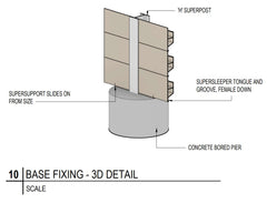 Composite fence bracket SuperBracket 90mmW x 610mmL