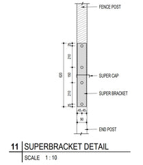 Composite fence bracket SuperBracket 90mmW x 610mmL