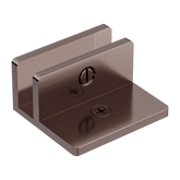 Frameless shower glass U BRACKET SQUARE WITH HORIZONTAL LEG for 10mm Glass - BRUSHED BRONZE