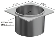 Aluminium - Drain Outlet - 50mm Diameter - Black