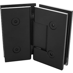 135 Degrees Frameless Shower Screen Glass to Glass Hinge - Matt Black - Image 1