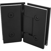 135 Degrees Frameless Shower Screen Glass to Glass Hinge - Matt Black - Image 1