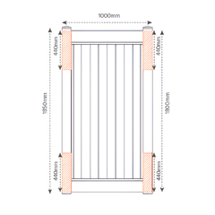 SOUTHAMPTON PVC 1000mm W x 1800mm H GATE, 7 year Warranty