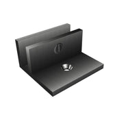 Frameless Shower Glass U BRACKET - SQUARE WITH HORIZONTAL LEG - for 10mm Glass - BRUSHED GUNMETAL