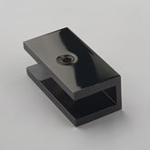 Frameless shower glass U BRACKET SQUARE 10mm glass - Polished Gunmetal