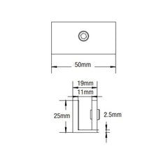 Perth Series - Frameless Shower Screen Wall Bracket Square No Drill Clamp for 10 mm Glass - Brushed Antique Brass