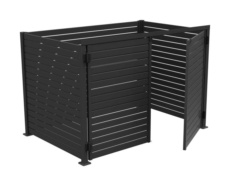 Wheelie Bin Storage - Without Lid, Aluminium Slat Storage Enclosure, Bin Storage, Choose your size and colour - Image 1