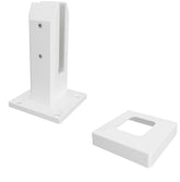 White Madrid, Base plated square pool fence spigot, Stainless steel 2205