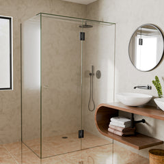 Portrait Glass to Glass Shower Screen Hinge to Suit 10mm Glass - Matt Black