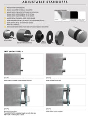 Adjustable Glass Standoff - 38mm Diameter Cap with 30mm Body