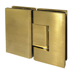 Frameless Glass Wall to Wall Shower Screen Door and Hinge Panel - 2000mm high, 10mm Toughened Glass - Brushed Brass
