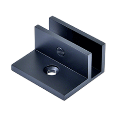 Perth Series - Frameless Shower Screen Wall Bracket with leg, Square No Drill Clamp for 10 mm Glass - Matt Black