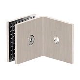 Square Wall-to-Glass Shower Screen Bracket for 10 mm-12 mm Glass - Brushed Nickel, Mechanically Fixed