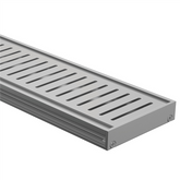 Drainlab - Linear Drain Slotted Grate - 3600mmL x 20mmH - Satin Silver