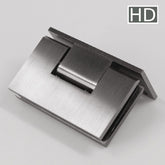 FORGE SHOWER HINGE - HEAVY DUTY - GLASS TO WALL - L-SHAPE - 90 Degrees - BRUSHED GUNMETAL