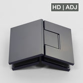 Forge Frameless Shower Hinge Heavy Duty Adjustable Glass to Glass 135 Degrees - Gunmetal Grey