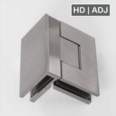 Forge Frameless Shower Hinge Heavy Duty Adjustable Glass to Glass 90 Degrees - Brushed Nickel