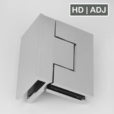 Forge Frameless Shower Hinge Heavy Duty Adjustable Glass to Glass 90 Degrees - Chrome