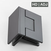 Forge Frameless Shower Hinge Heavy Duty Adjustable Glass to Glass 90 Degrees - Gunmetal Grey