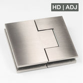 Forge Frameless Shower Hinge Heavy Duty Adjustable Glass to Glass 180 Degrees - Brushed Nickel