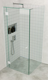 Matt White Frameless Corner Shower Screen with Dry Glaze U Channels