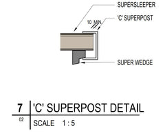 Composite fence bracket SuperBracket 90mmW x 610mmL
