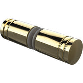 Round circular knob frameless shower screen door handle - Brushed Brass / Satin Gold